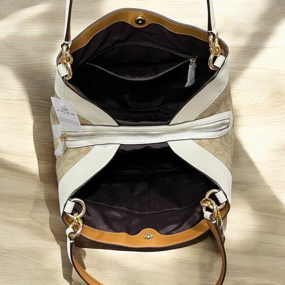 New With Tags Coach F27972 Signature Lexi Bag & Accordion Zip Wallet - Picture 6 of 16